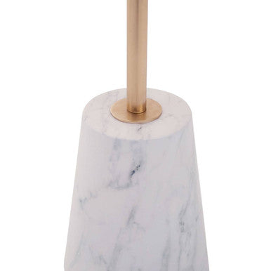 Avola Brushed Gold Side Table With White Marble Effect Base