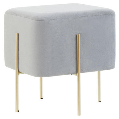 Hayes SquareÃƒâ€šÃ‚Â Grey Velvet Stool