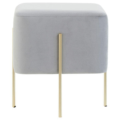 Hayes SquareÃƒâ€šÃ‚Â Grey Velvet Stool