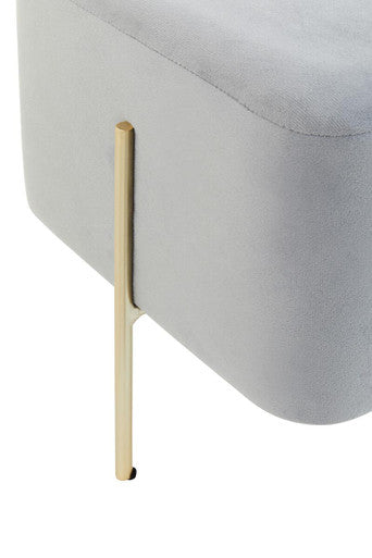 Hayes SquareÃƒâ€šÃ‚Â Grey Velvet Stool