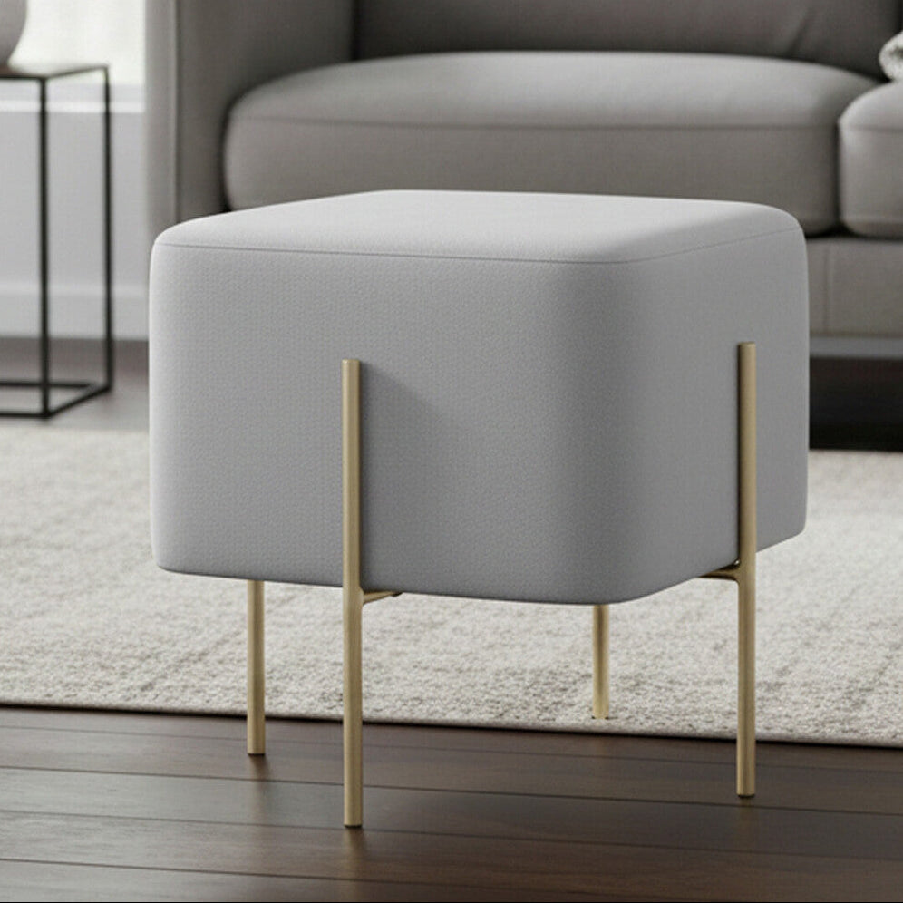 Hayes SquareÃƒâ€šÃ‚Â Grey Velvet Stool