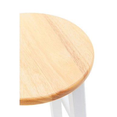 Chester White and Natural Wooden Kitchen or Bar Stool