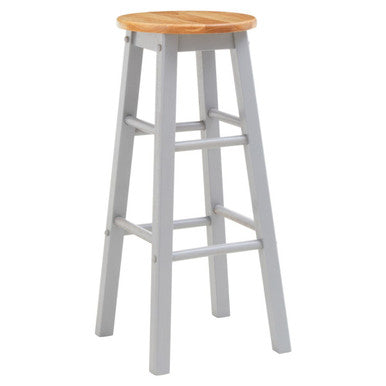 Chester Natural and Grey Wood Bar or Kitchen Stool