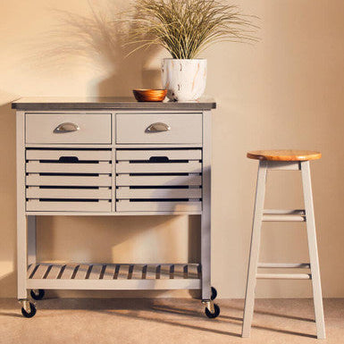 Chester Natural and Grey Wood Bar or Kitchen Stool