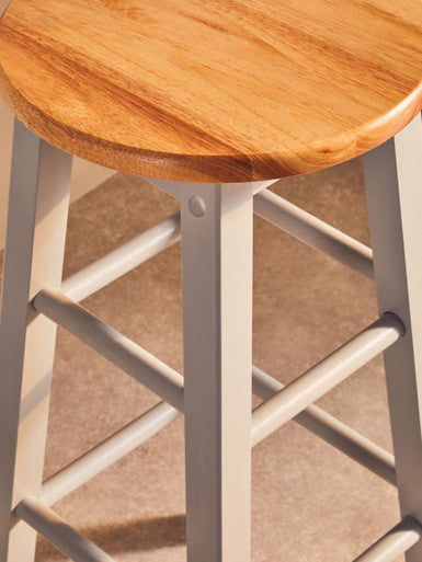 Chester Natural and Grey Wood Bar or Kitchen Stool