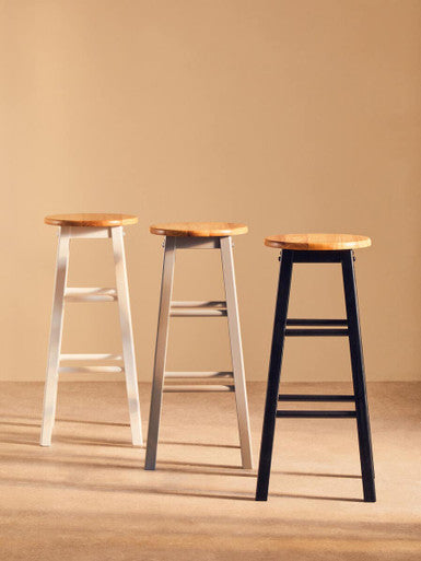 Chester Natural and Grey Wood Bar or Kitchen Stool