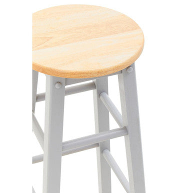 Chester Natural and Grey Wood Bar or Kitchen Stool