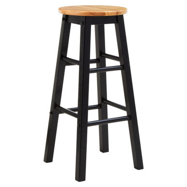 Chester Black and Natural Wood Kitchen or Bar Stool