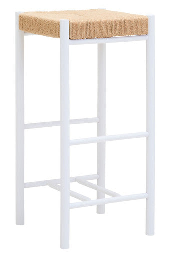 Bandar Natural Rope and White Bar Stool