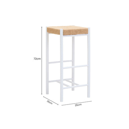 Bandar Natural Rope and White Bar Stool