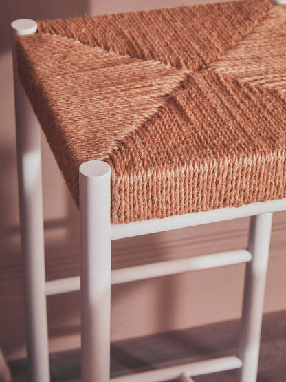 Bandar Natural Rope and White Bar Stool