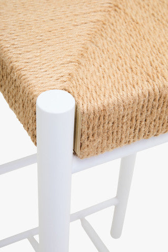 Bandar Natural Rope and White Bar Stool