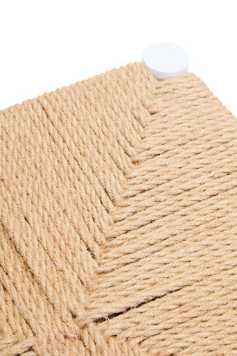 Bandar Natural Rope and White Wood Stool