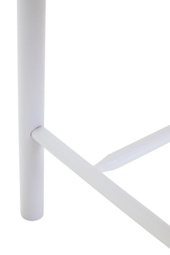 Bandar Natural Rope and White Wood Stool