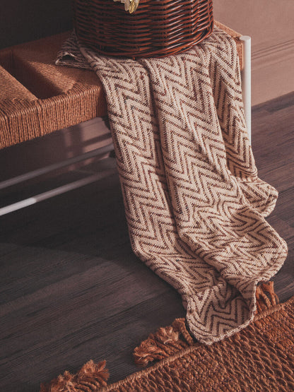Bandar Large Natural Rope and White Wood Bench