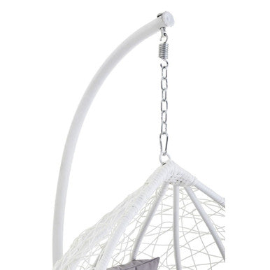Goa White Rattan Effect Hanging Chair