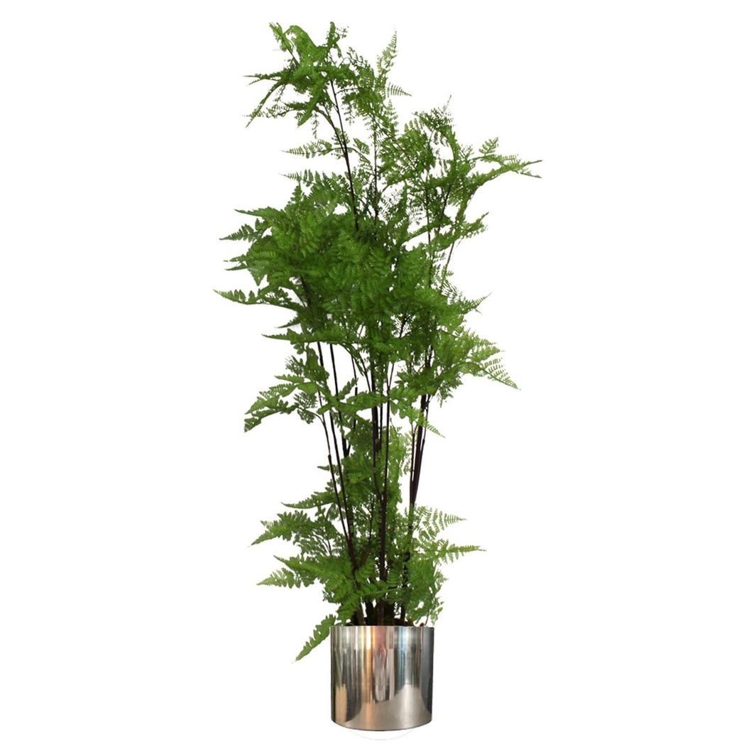 Metal Planter Plant Pot with Polished Silver Finish 20 x 18cm