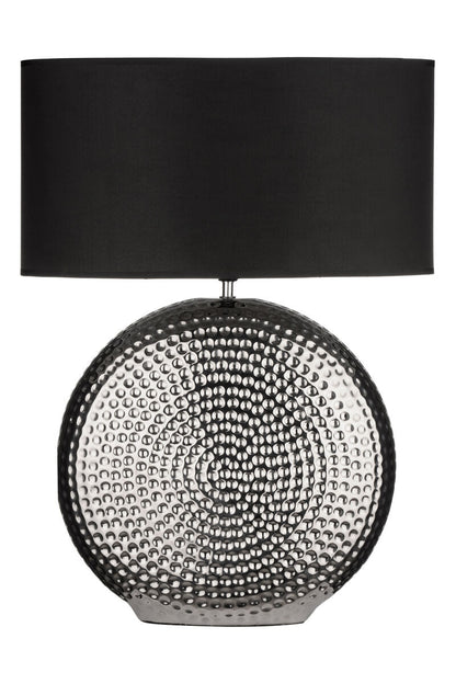 Evette Small Hammered Chrome Finish Table Lamp