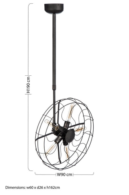 Trissoni Vintage Fan Design Ceiling Light