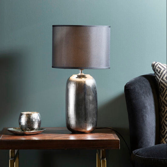 Regents Park Chrome Finish Ceramic Base Table Lamp