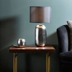 Regents Park Chrome Finish Ceramic Base Table Lamp