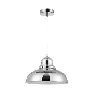 Jasper Chrome Finish Bowl Shaped Pendant Light