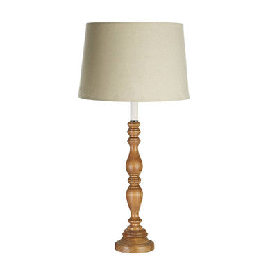 Emely Candle Table Lamp with Wooden Round Base