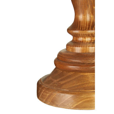 Emely Candle Table Lamp with Wooden Round Base