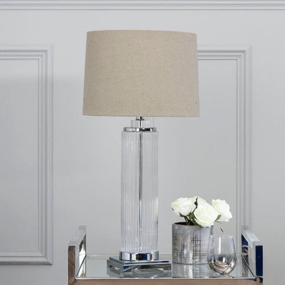 Alona Table Lamp With Stone Linen Shade