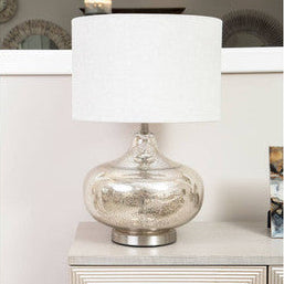 Luz Grey Fabric Shade Table Lamp