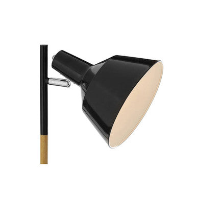Bryant Black Metal and Wood Floor Lamp