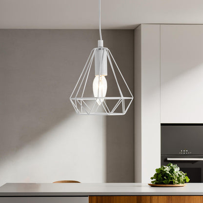 Beli White Metal Wire Pendant Light