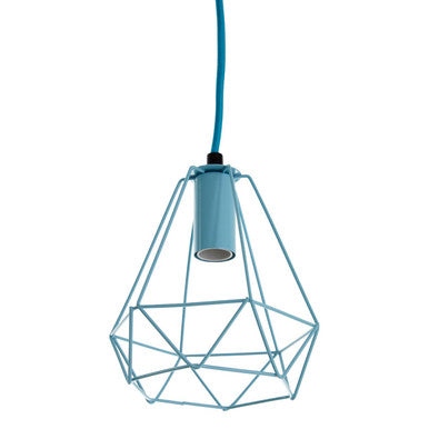 Beli Blue Metal Wire Pendant Light