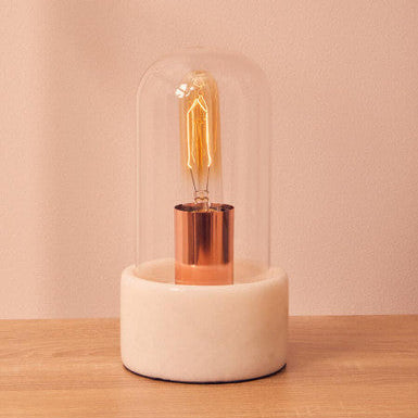 Bell Lamp with White Marble Base | Lamonte