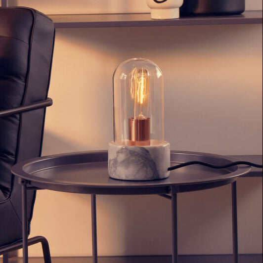Lamonte Bell Lamp with Grey Marble Base