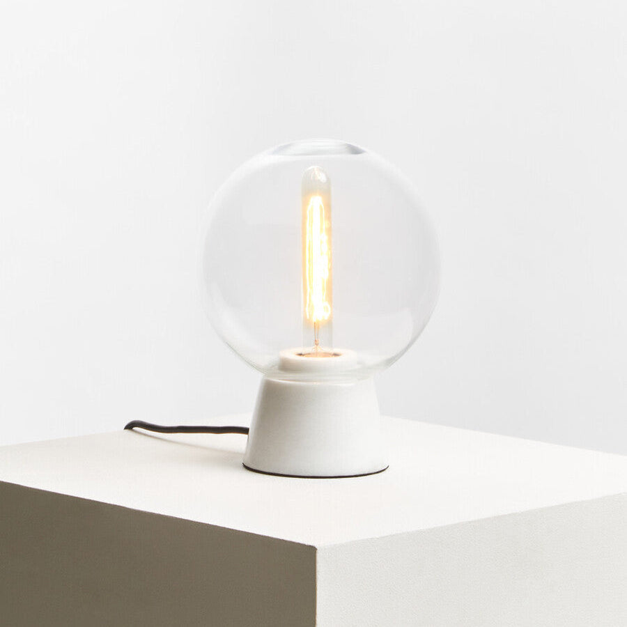 Globe Lamp with White Marble Base | Lamonte