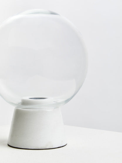Globe Lamp with White Marble Base | Lamonte