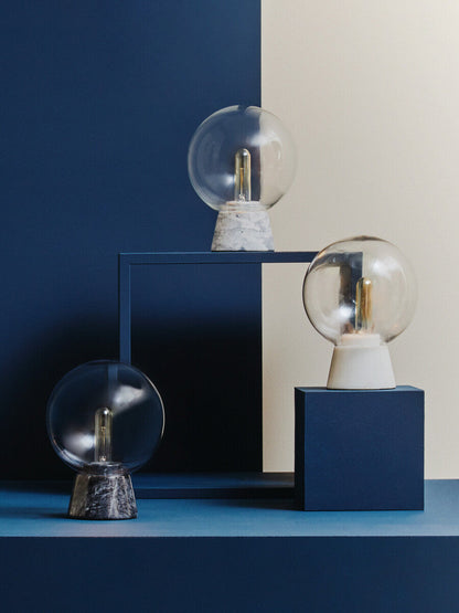Globe Lamp with White Marble Base | Lamonte