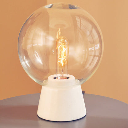 Globe Lamp with White Marble Base | Lamonte