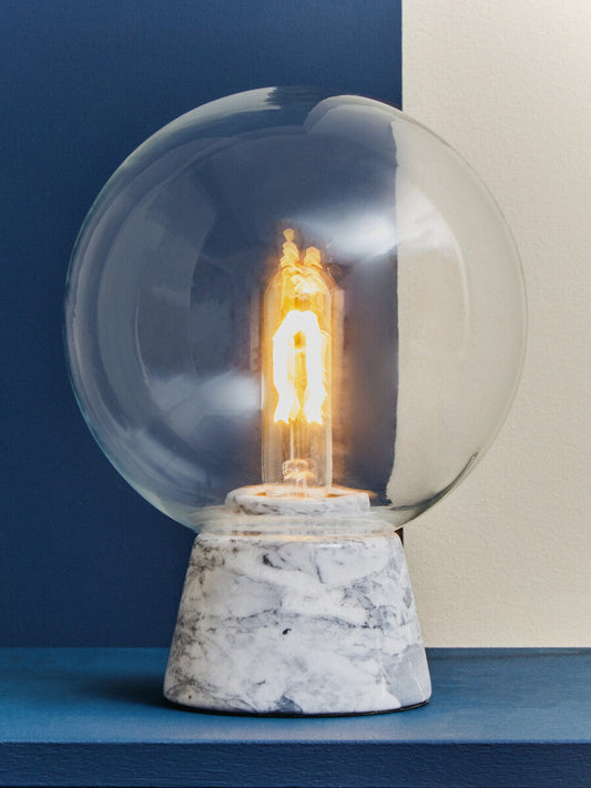 Globe Lamp with Grey Marble Base | Lamonte