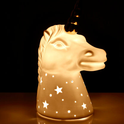 Ola Kids Unicorn with Gold Horn Ceramic Night Light