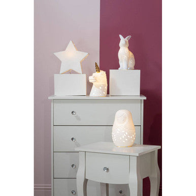 Ola Kids Unicorn with Gold Horn Ceramic Night Light