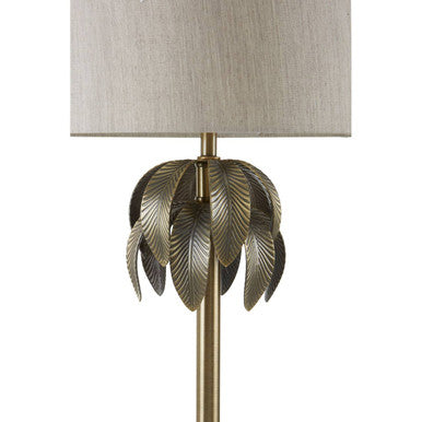 Herta Antique Brass Palm Tree Design Table Lamp