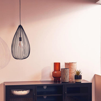 Lavis Teardrop Black Finish Pendant Light