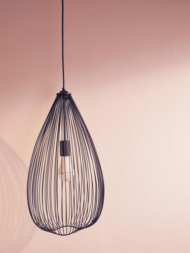 Lavis Teardrop Black Finish Pendant Light