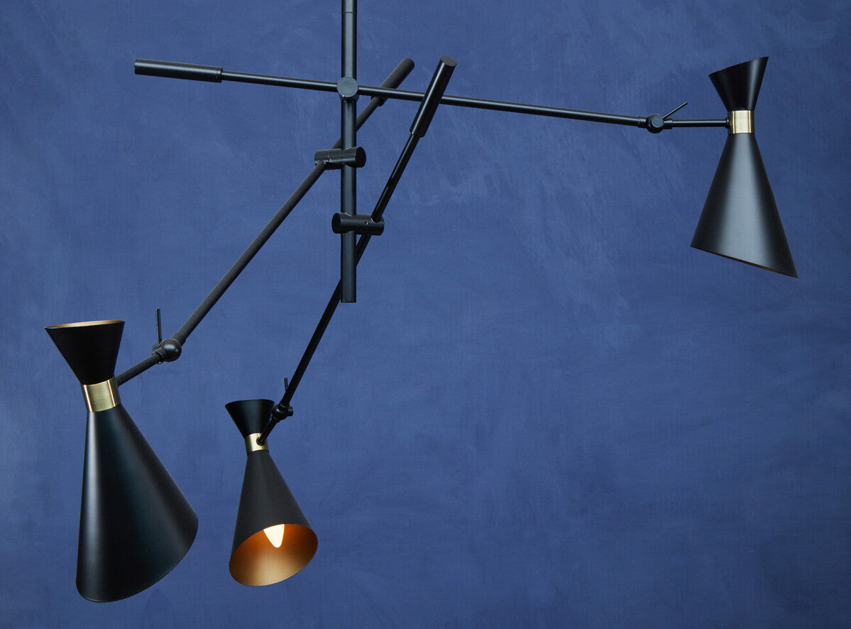 Linox 3 Shade Black And Gold Pendant
