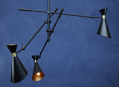 Linox 3 Shade Black And Gold Pendant