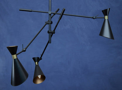 Linox 3 Shade Black And Gold Pendant