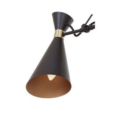 Linox 3 Shade Black And Gold Bent Arm Pendant