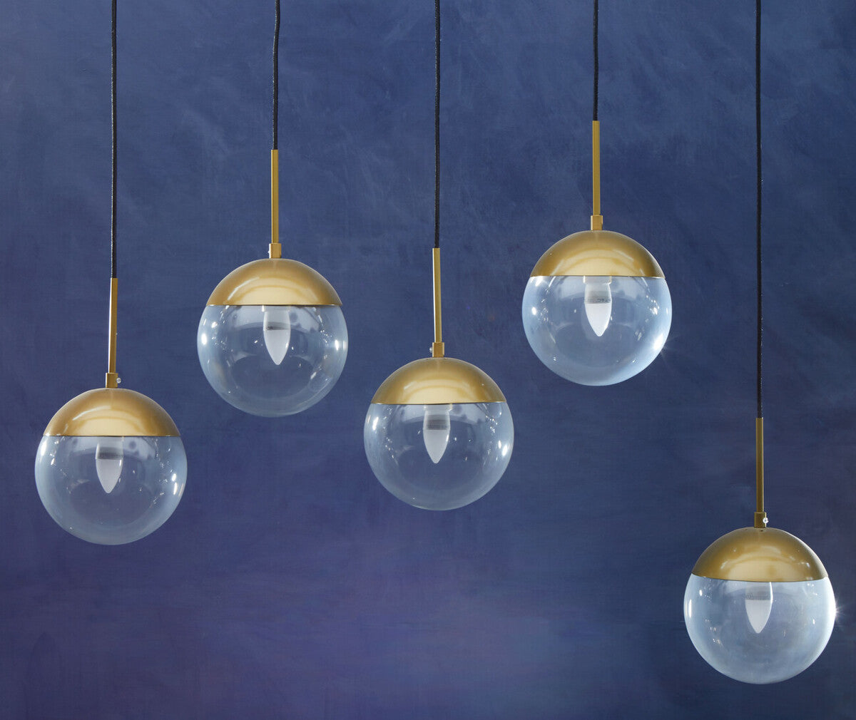 Revive Gold Finish Glass Shades Pendant Light